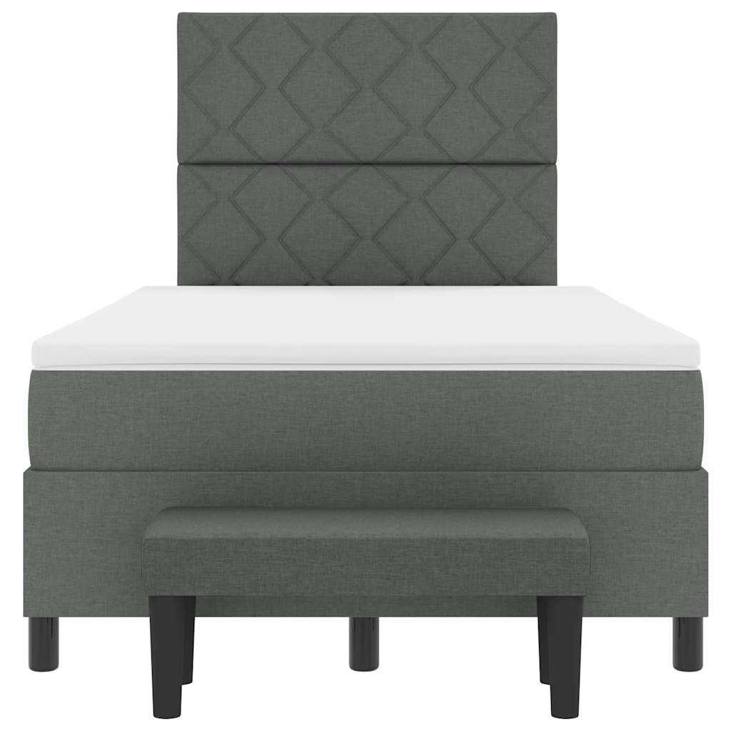 Box spring seng med hovedgærde Mørkegrå 120 x 190 cm Stof