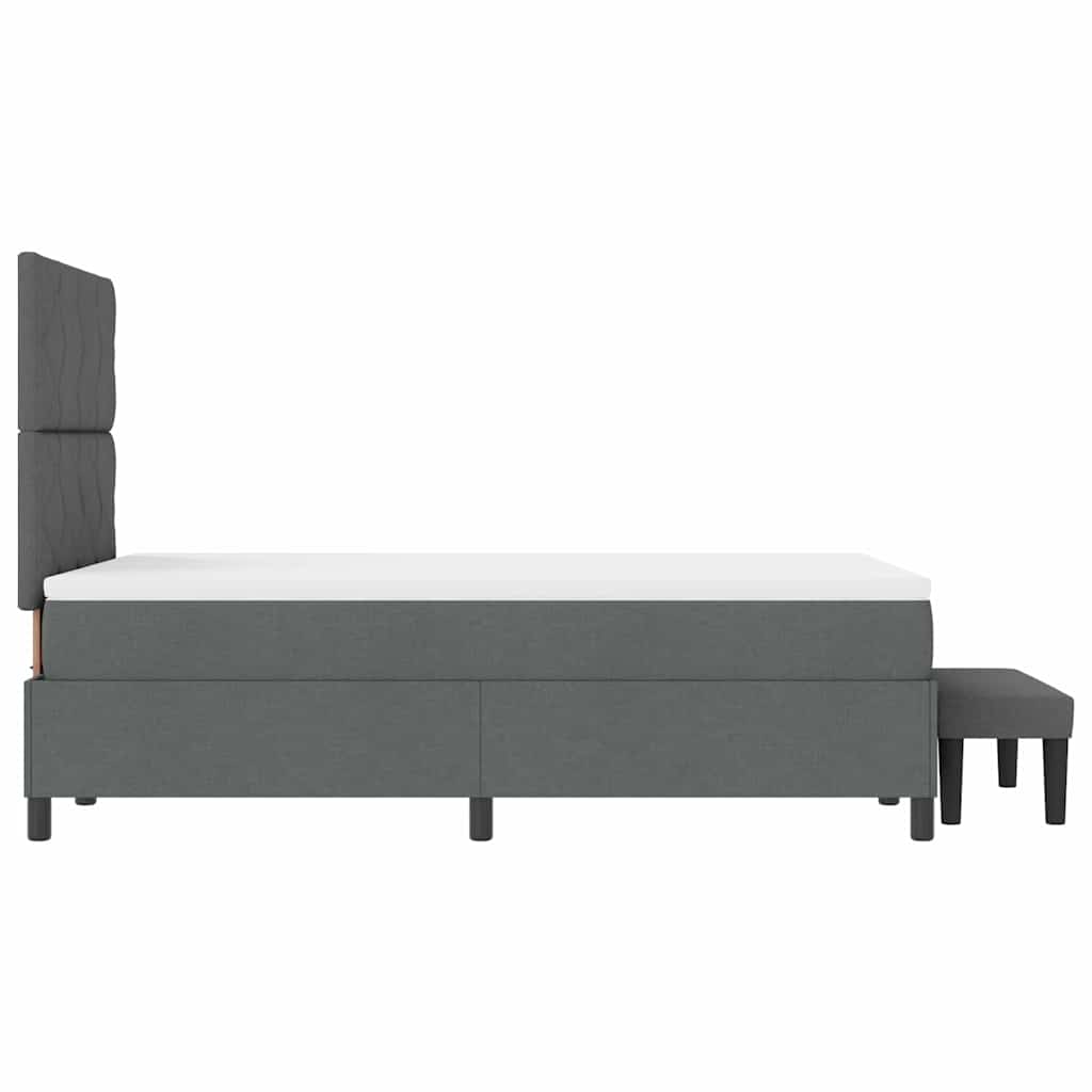 Box spring seng med hovedgærde Mørkegrå 120 x 190 cm Stof