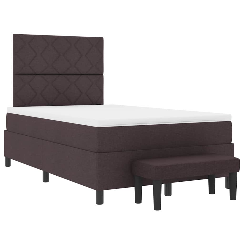 Box spring seng med hovedgærde Mørk Brun 120 x 190 cm Stof