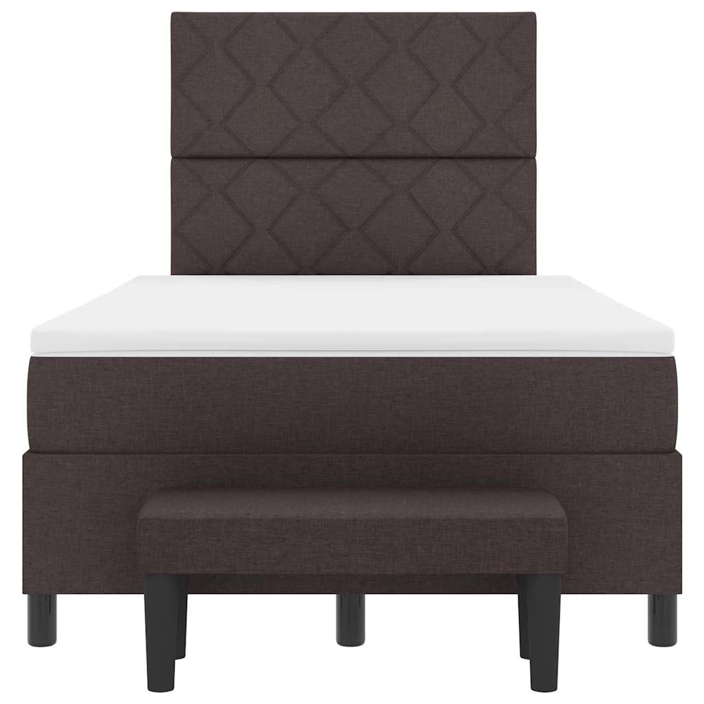 Box spring seng med hovedgærde Mørk Brun 120 x 190 cm Stof