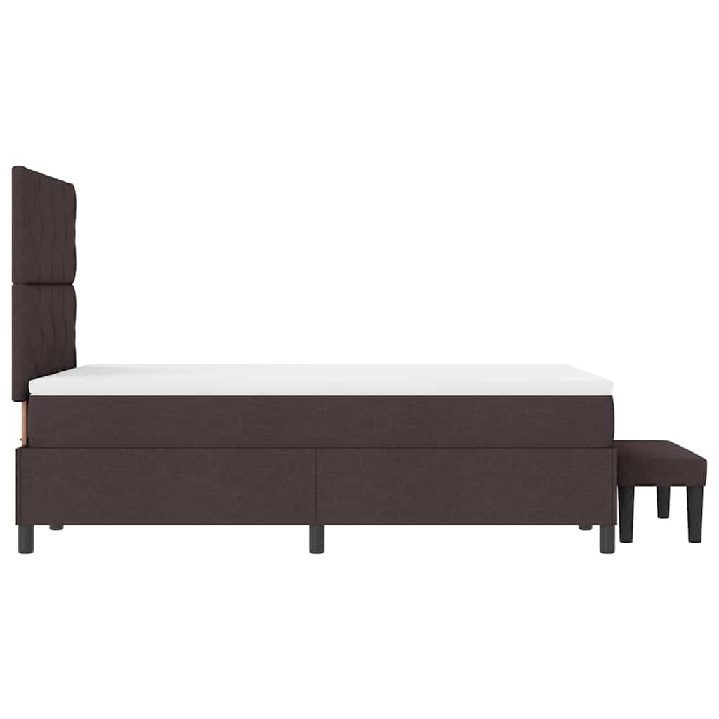 Box spring seng med hovedgærde Mørk Brun 120 x 190 cm Stof