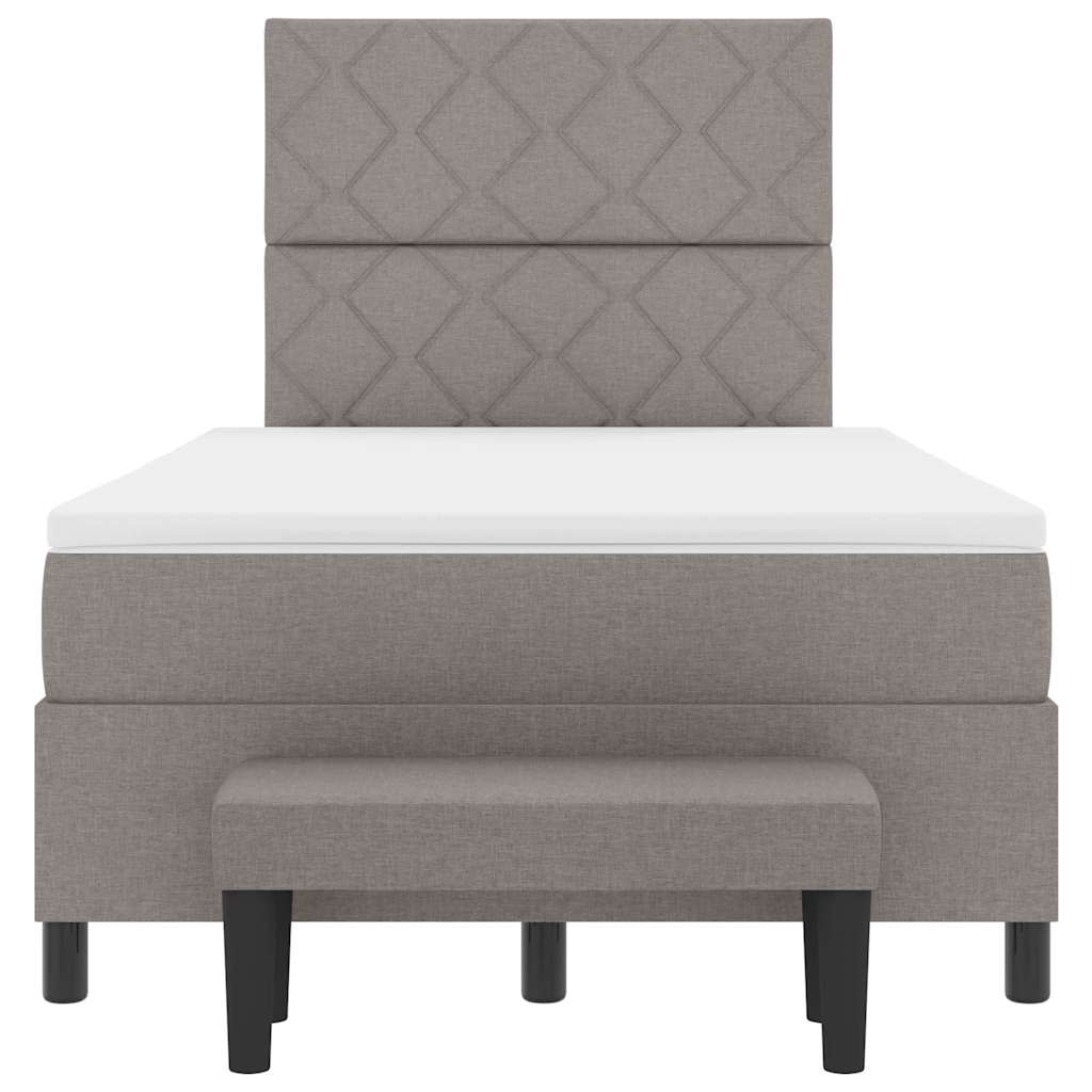 Box spring seng med hovedgærde Gråbrun 120 x 190 cm Stof