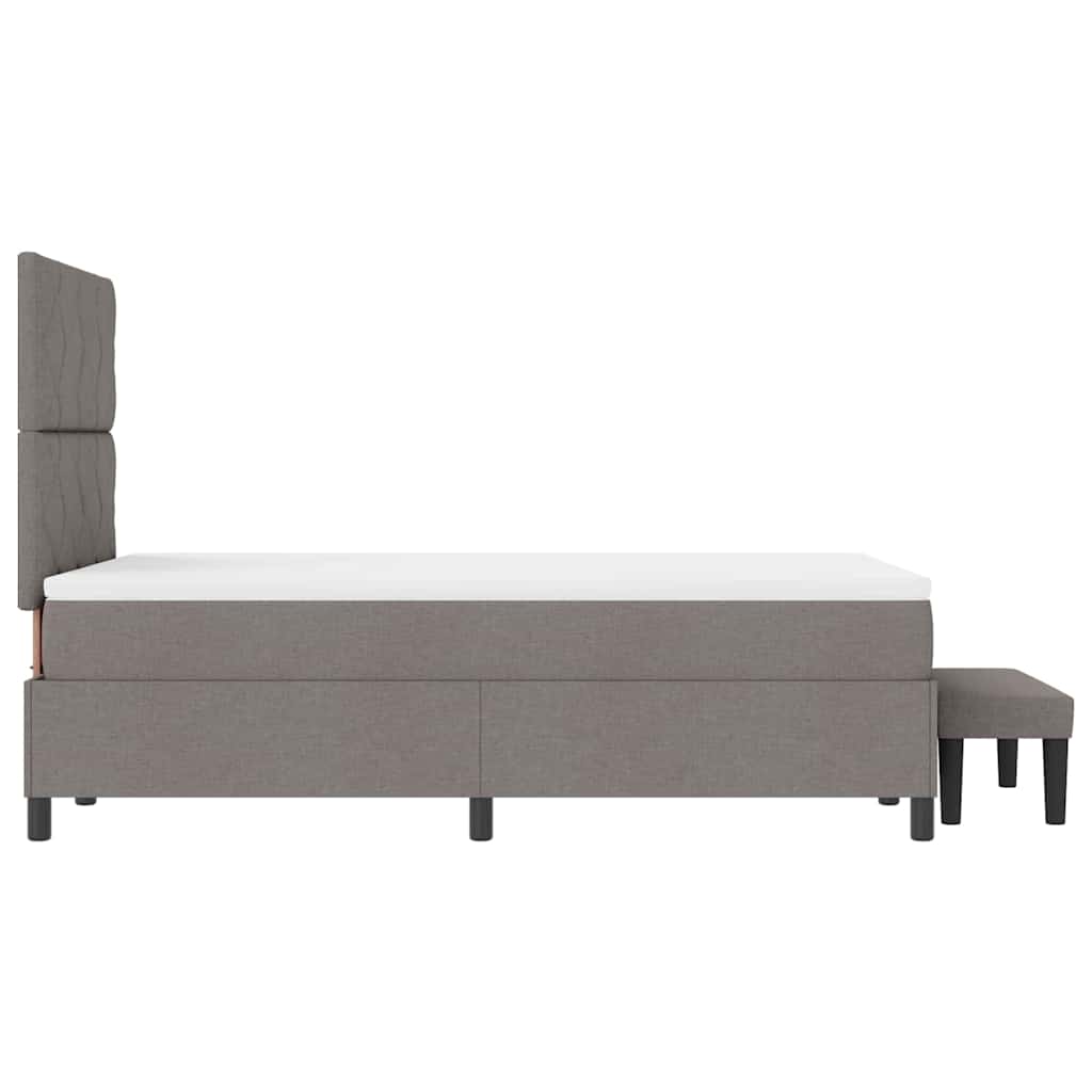 Box spring seng med hovedgærde Gråbrun 120 x 190 cm Stof