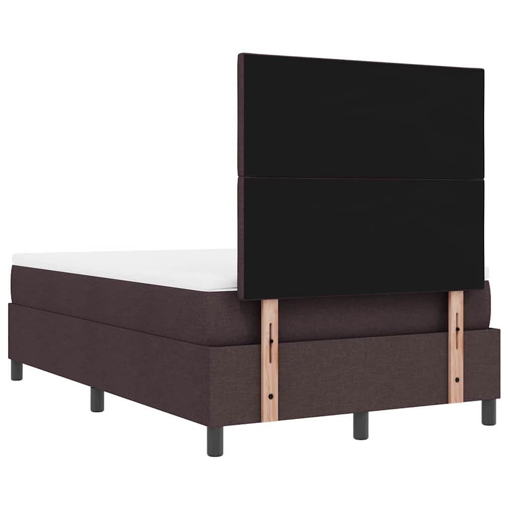 Box spring seng med hovedgærde Mørk Brun 120 x 200 cm Stof