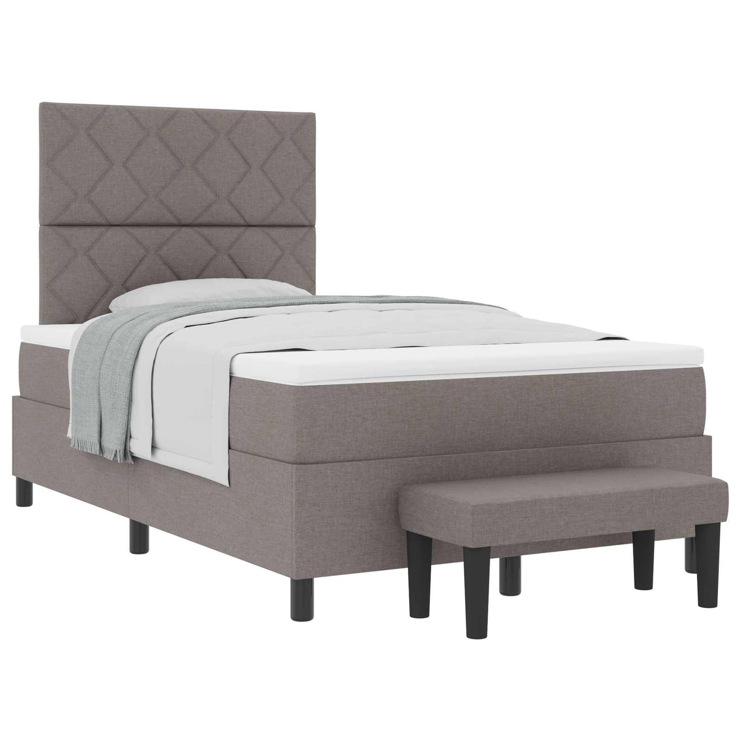 Box spring seng med hovedgærde Gråbrun 120 x 200 cm Stof