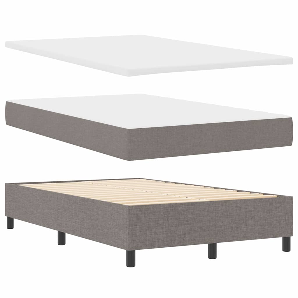 Box spring seng med hovedgærde Gråbrun 120 x 200 cm Stof