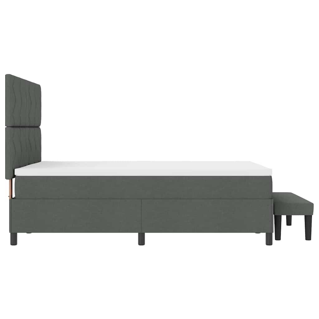 Box spring seng med hovedgærde Mørkegrå 140 x 190 cm Stof