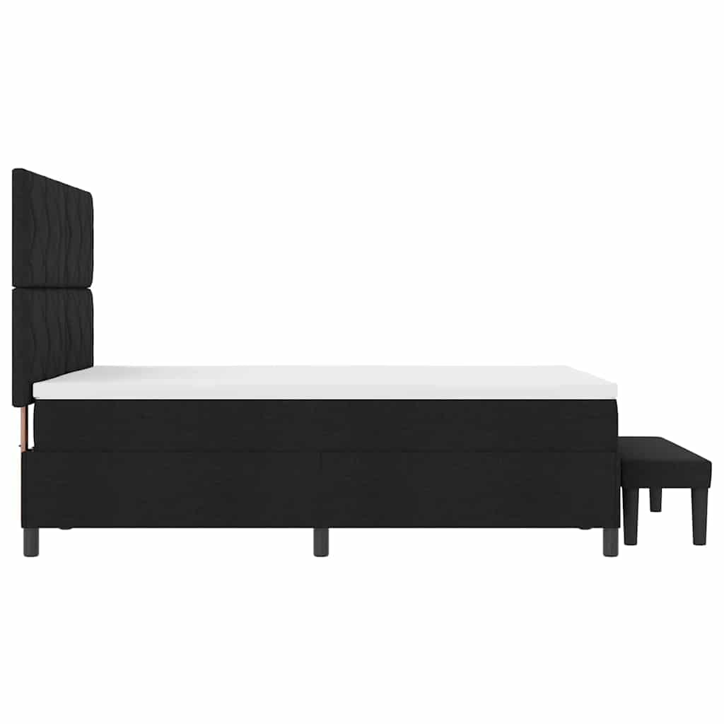 Box spring seng med hovedgærde Sort 140 x 190 cm Stof