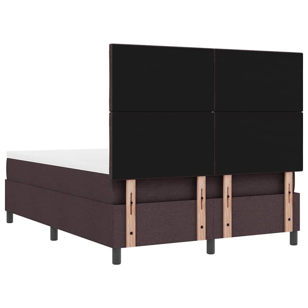 Box spring seng med hovedgærde Mørk Brun 140 x 190 cm Stof
