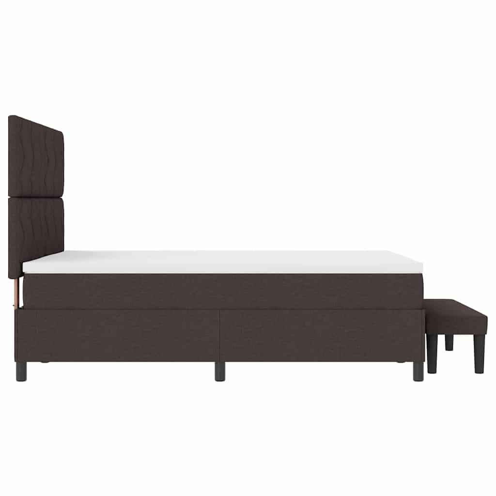 Box spring seng med hovedgærde Mørk Brun 140 x 190 cm Stof