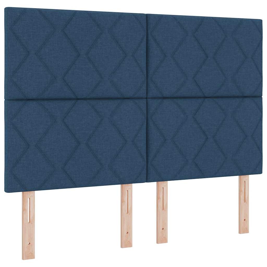 Box spring seng med hovedgærde Blå 140 x 190 cm Stof