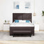Box spring seng med hovedgærde Mørk Brun 140 x 200 cm Stof