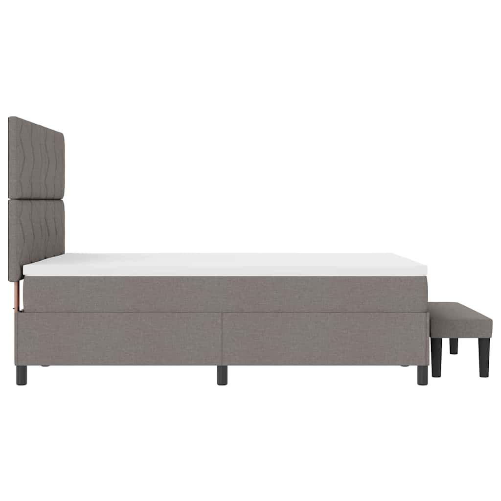 Box spring seng med pude Gråbrun 140 x 200 cm Stof