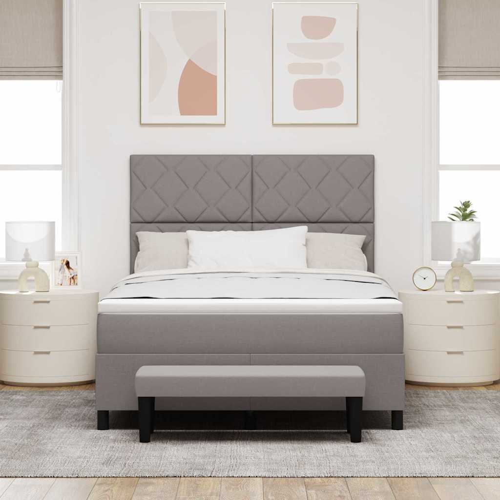 Box spring seng med hovedgærde Gråbrun 160 x 200 cm Stof