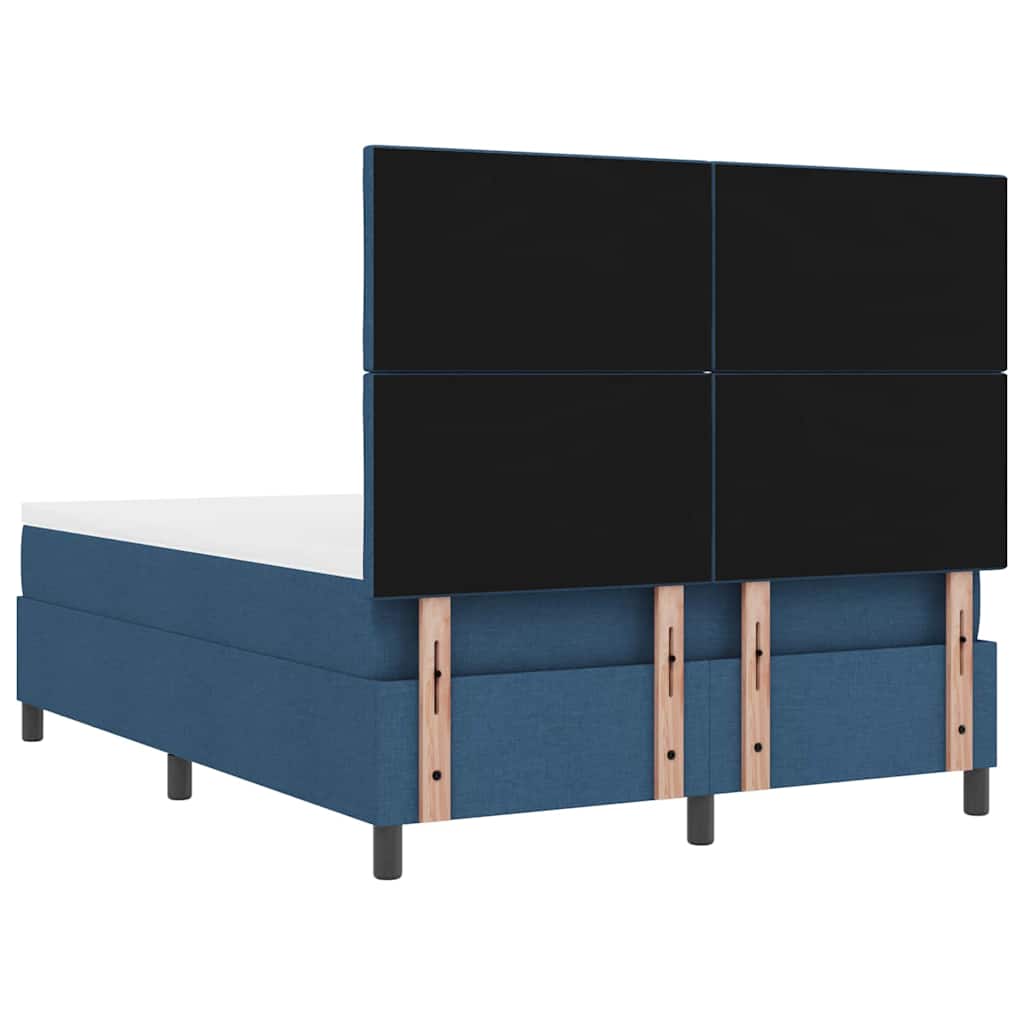 Box spring seng med hovedgærde Blå 160 x 200 cm Stof
