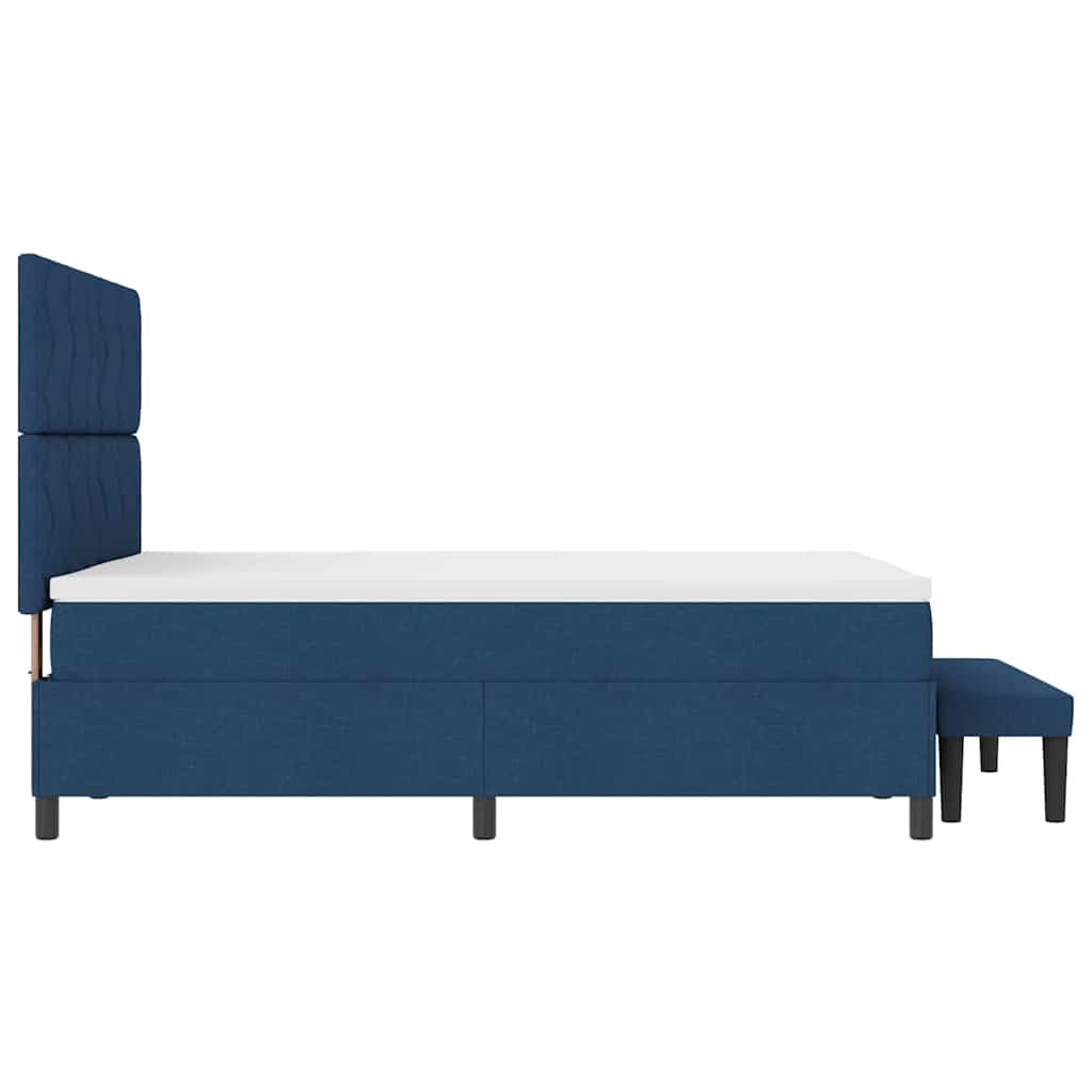 Box spring seng med hovedgærde Blå 160 x 200 cm Stof