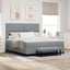 Box spring seng med hovedgærde Lysegrå 180 x 200 cm Stof