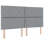 Box spring seng med hovedgærde Lysegrå 180 x 200 cm Stof