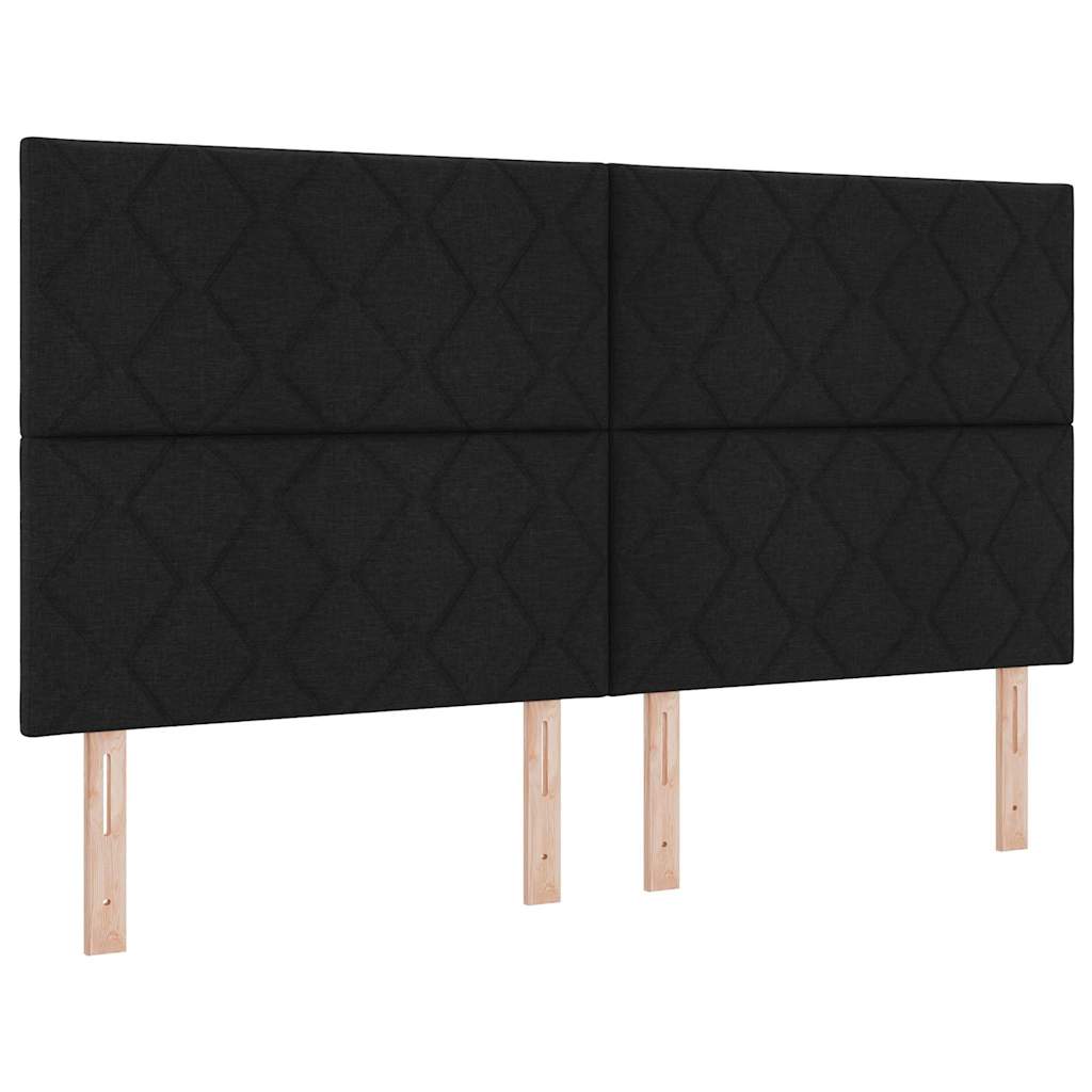Box spring seng med hovedgærde Sort 180 x 200 cm Stof