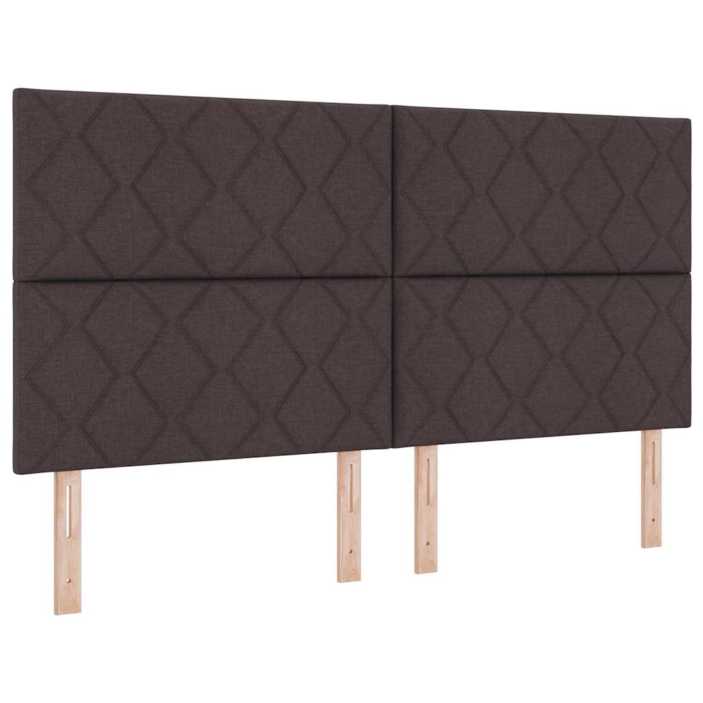 Box spring seng med hovedgærde Mørk Brun 180 x 200 cm Stof