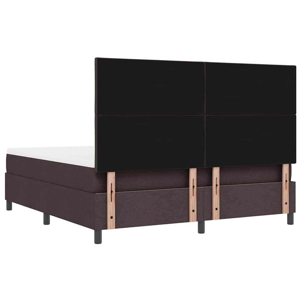 Box spring seng med hovedgærde Mørk Brun 180 x 200 cm Stof