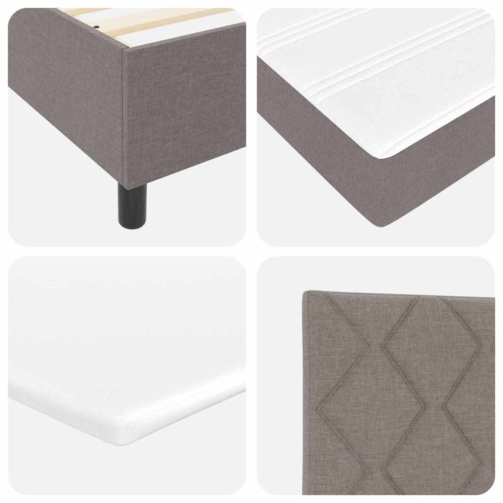 Box spring seng med hovedgærde Gråbrun 180 x 200 cm Stof