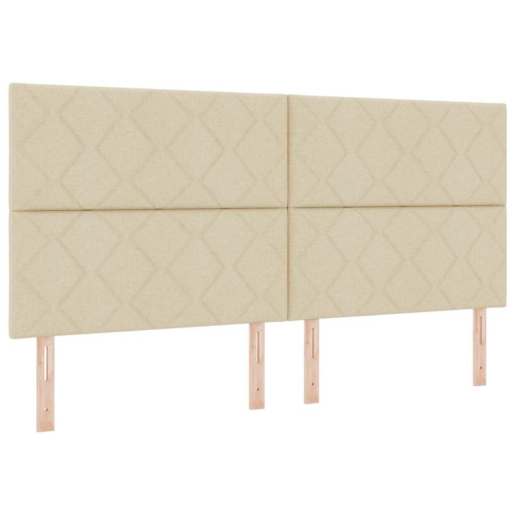 Box spring seng med hovedgærde Creme 200 x 200 cm Stof