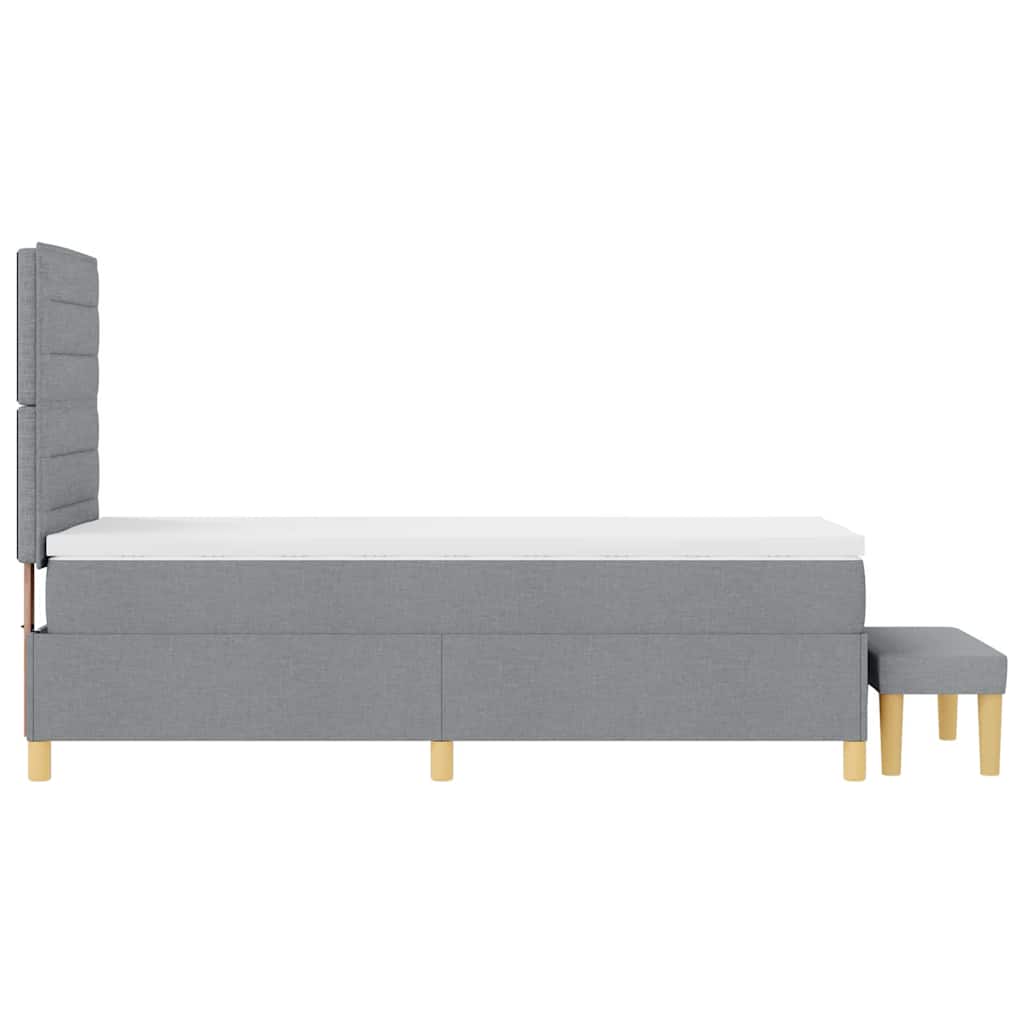 Box spring seng med hovedgærde Lysegrå 200 x 80 cm Stof