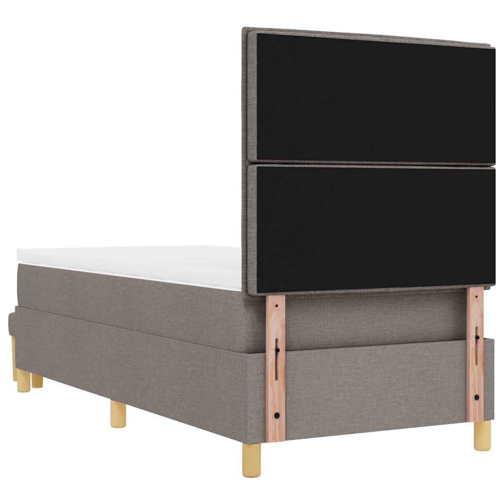 Box spring seng med pude Gråbrun 200 x 90 cm Stof