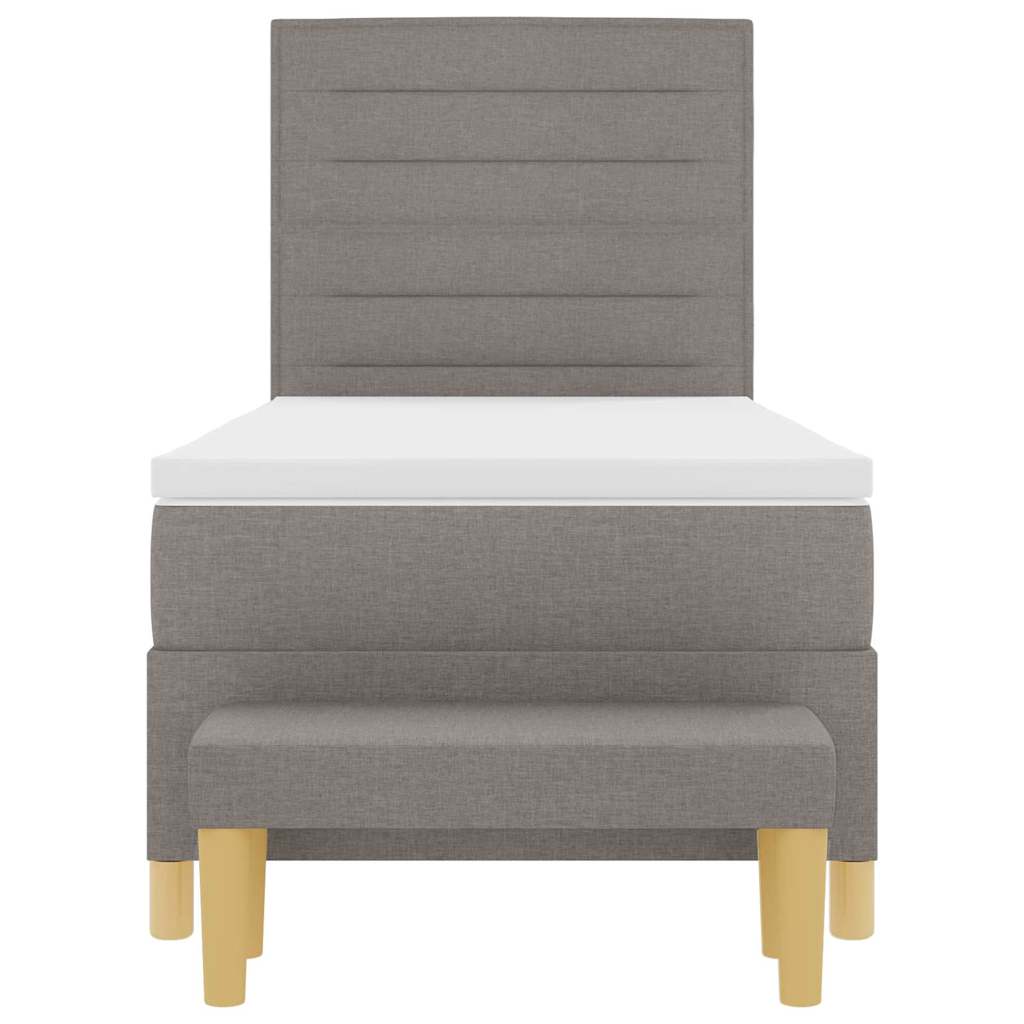 Box spring seng med pude Gråbrun 200 x 90 cm Stof