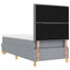 Box spring seng med hovedgærde Lysegrå 190 x 90 cm Stof