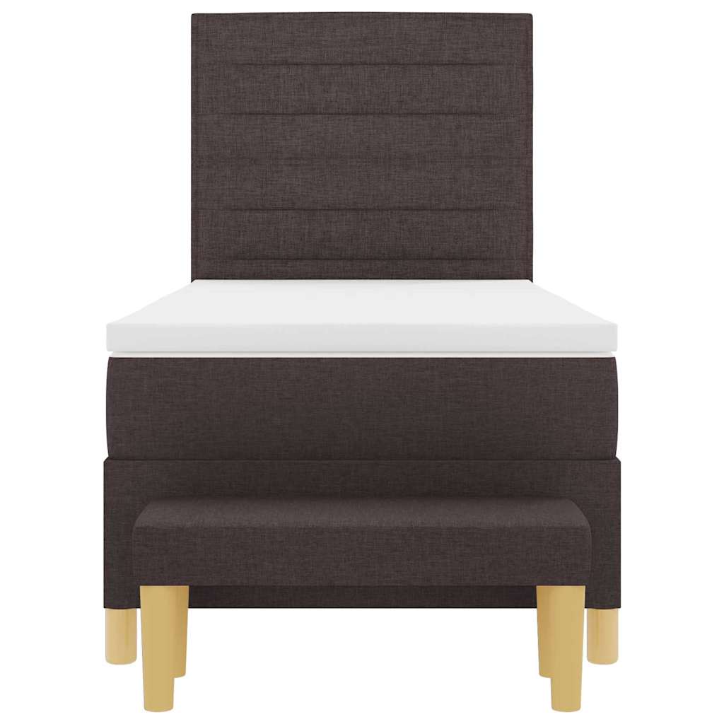 Box spring seng med pude Mørkebrun 200 x 90 cm Stof