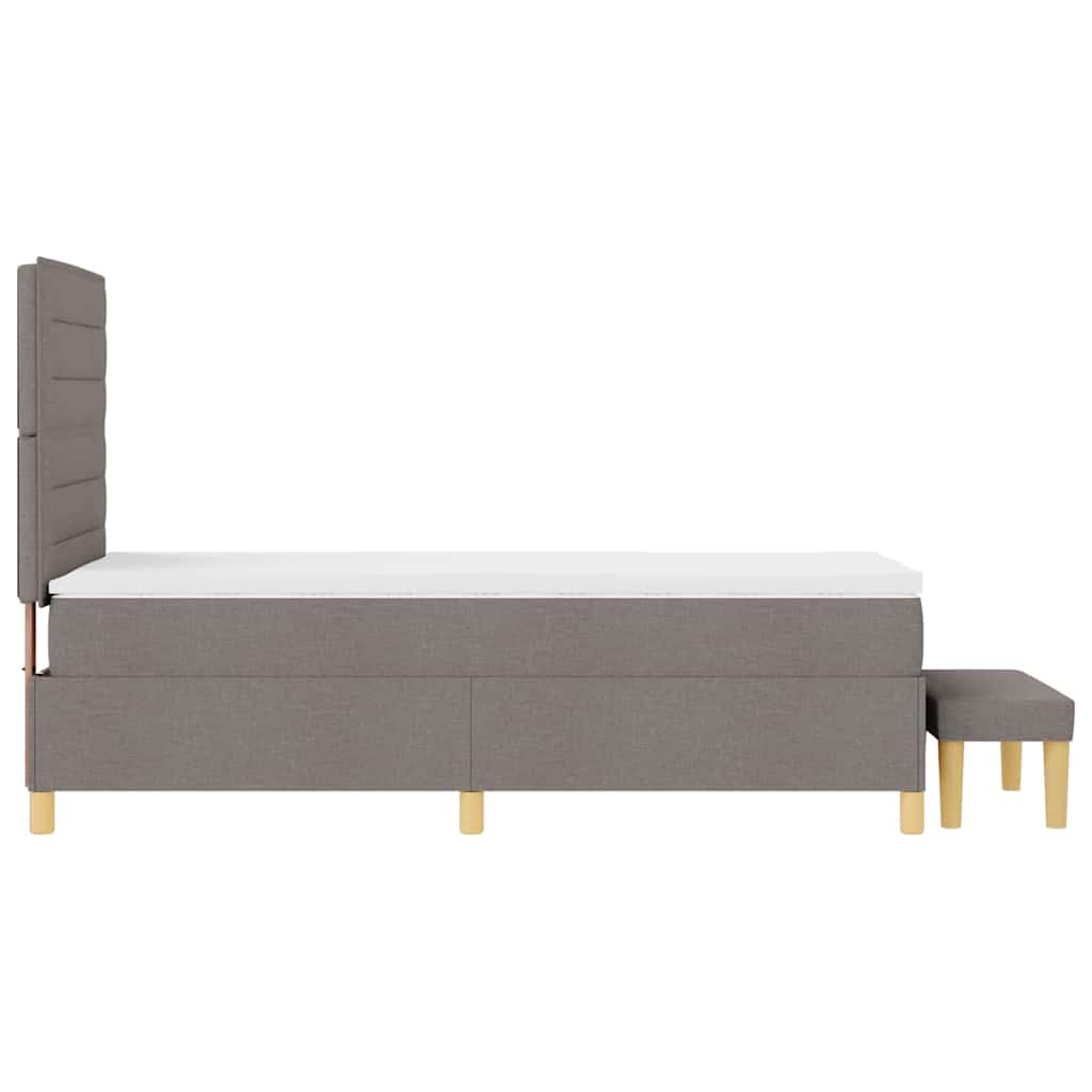 Box spring seng med hovedgærde Gråbrun 200 x 90 cm Stof