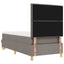 Box spring seng med hovedgærde Gråbrun 200 x 90 cm Stof