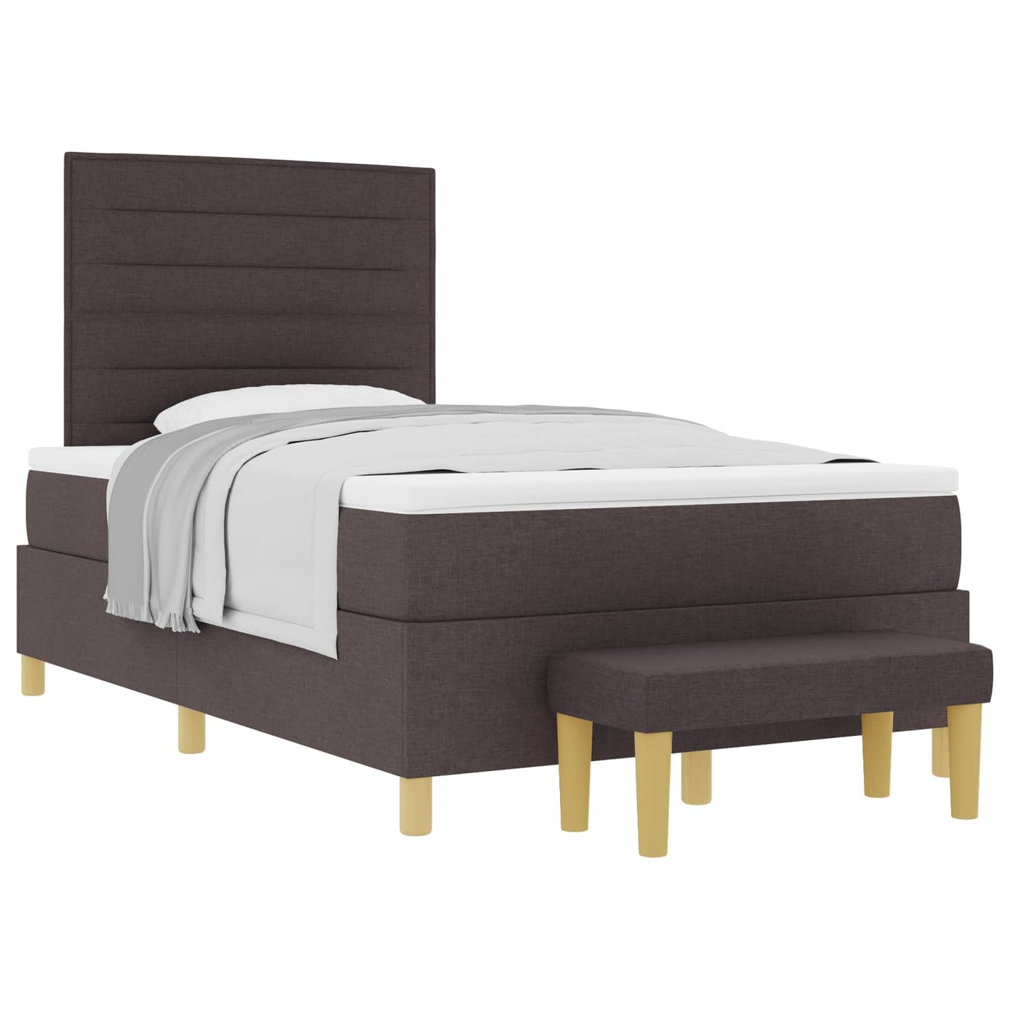 Box spring seng med hovedgærde Mørkebrun 190 x 120 cm Stof