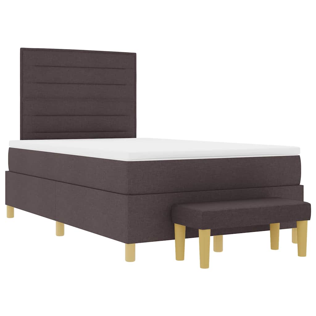 Box spring seng med hovedgærde Mørkebrun 190 x 120 cm Stof