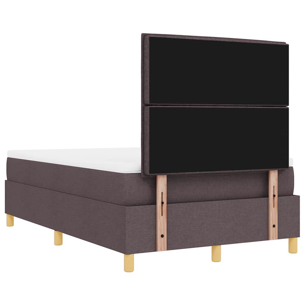 Box spring seng med hovedgærde Mørkebrun 190 x 120 cm Stof