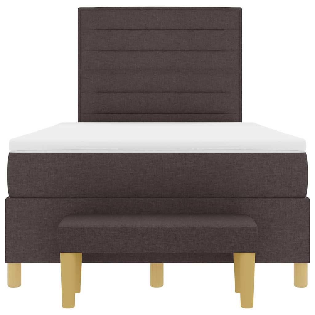 Box spring seng med hovedgærde Mørkebrun 190 x 120 cm Stof