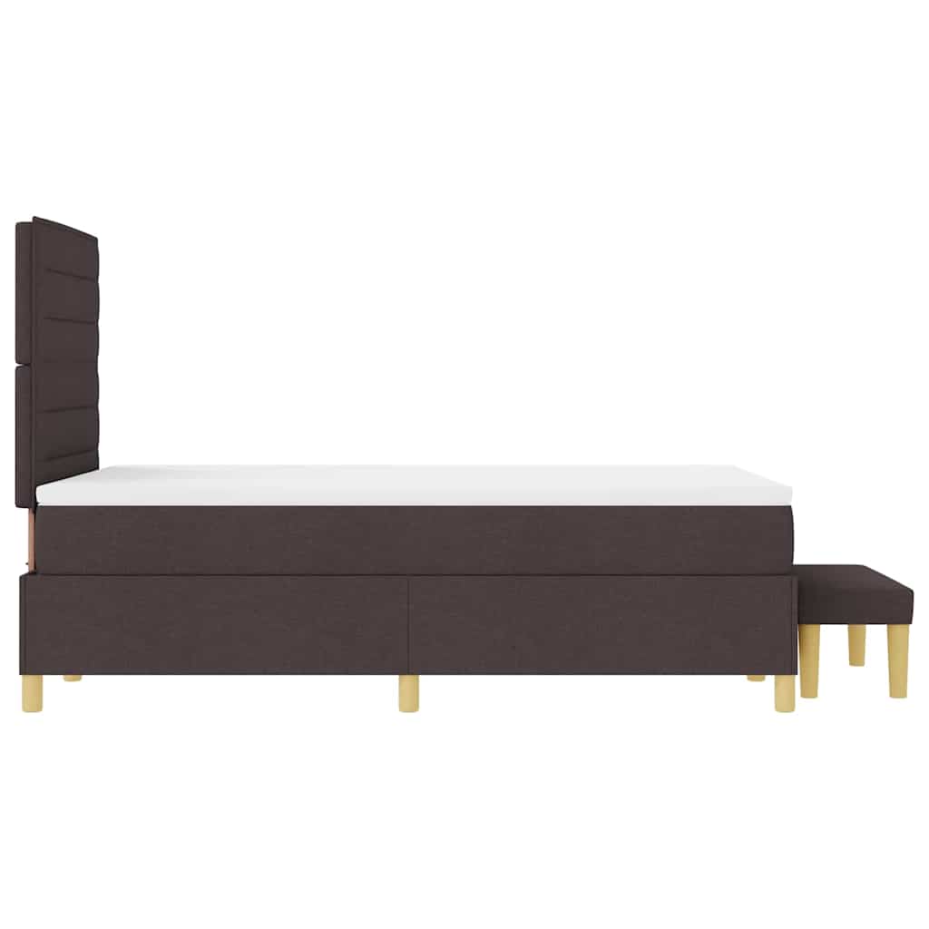 Box spring seng med hovedgærde Mørkebrun 190 x 120 cm Stof