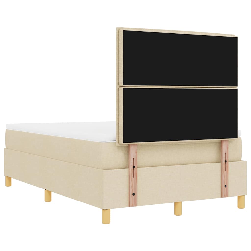 Box spring seng med pude med hovedgærde Creme 190 x 120 cm Stof