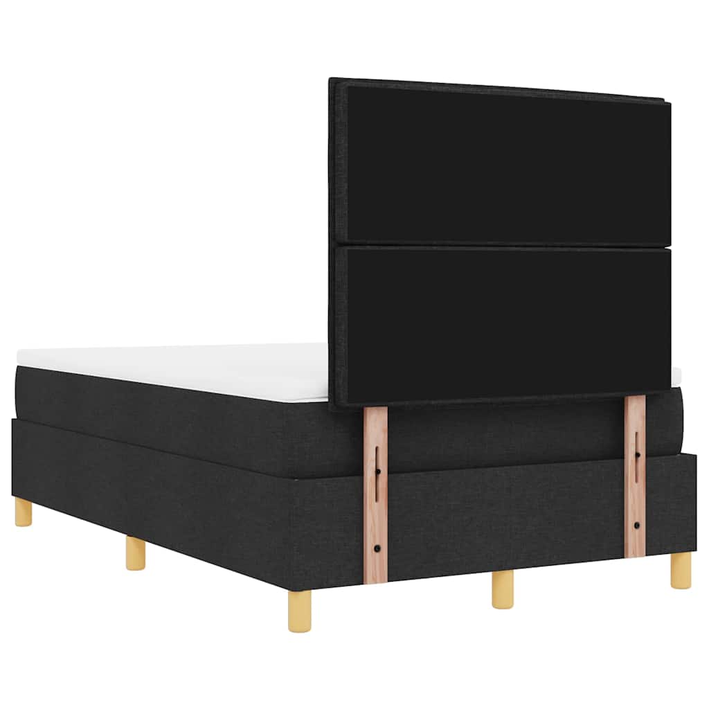 Box spring seng med hovedgærde Sort 200 x 120 cm Stof