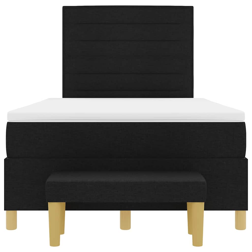 Box spring seng med hovedgærde Sort 200 x 120 cm Stof