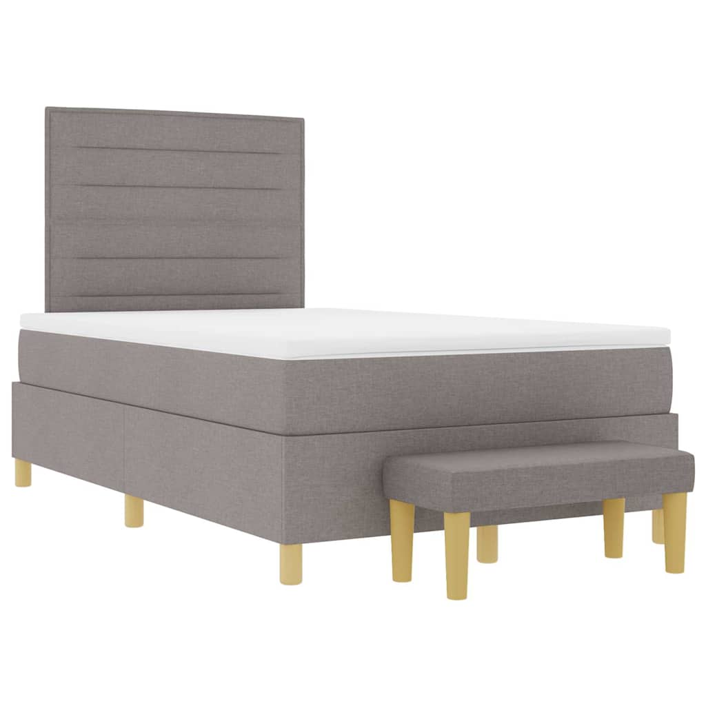 Box spring seng med hovedgærde Gråbrun 200 x 120 cm Stof