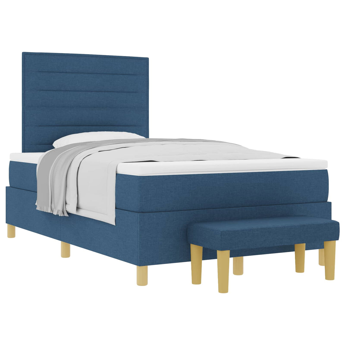 Box spring seng med hovedgærde Blå 200 x 120 cm Stof