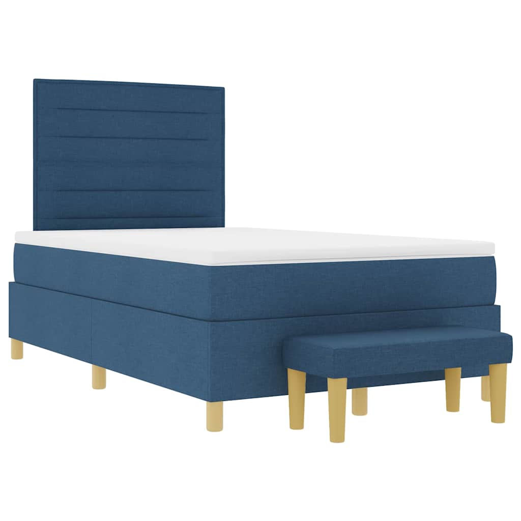 Box spring seng med hovedgærde Blå 200 x 120 cm Stof