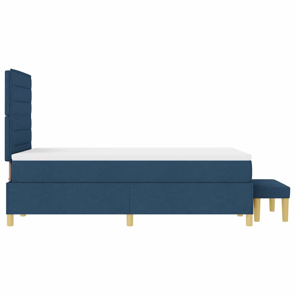 Box spring seng med hovedgærde Blå 200 x 120 cm Stof