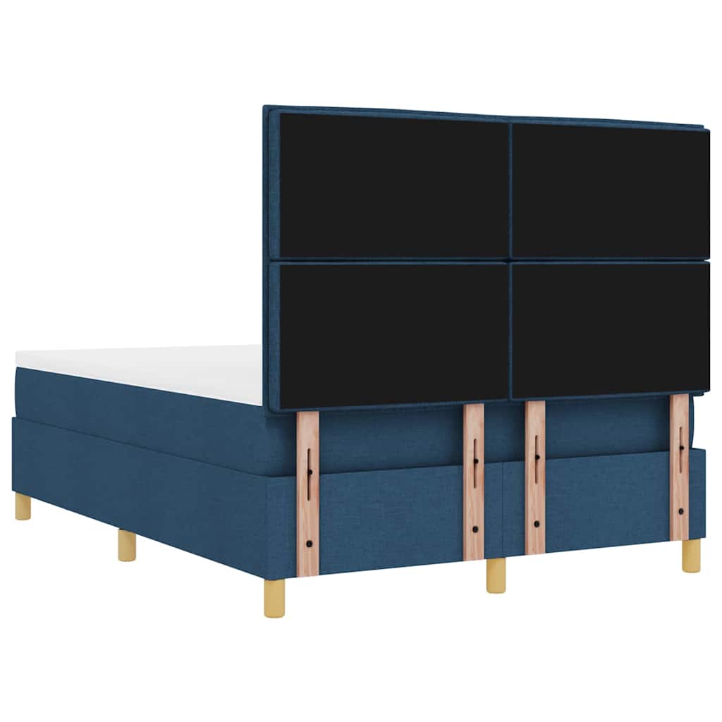 Box spring seng med hovedgærde Blå 190 x 140 cm Stof