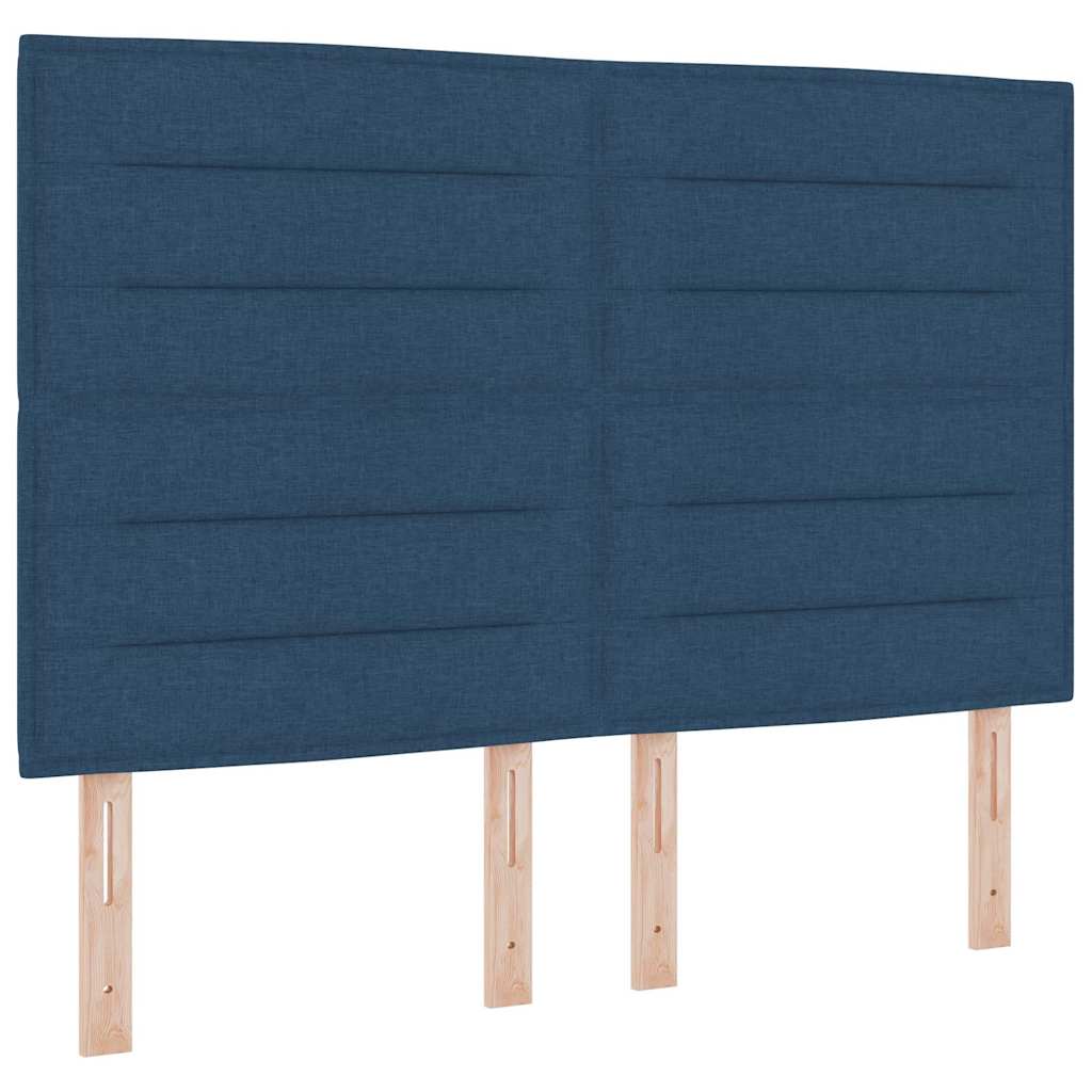 Box spring seng med hovedgærde Blå 200 x 140 cm Stof