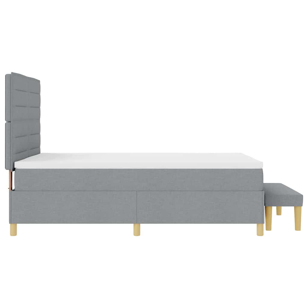 Box spring seng med pude Lysegrå 200 x 160 cm Stof