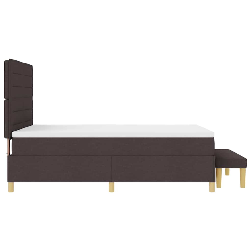 Box spring seng med hovedgærde Mørkebrun 200 x 160 cm Stof